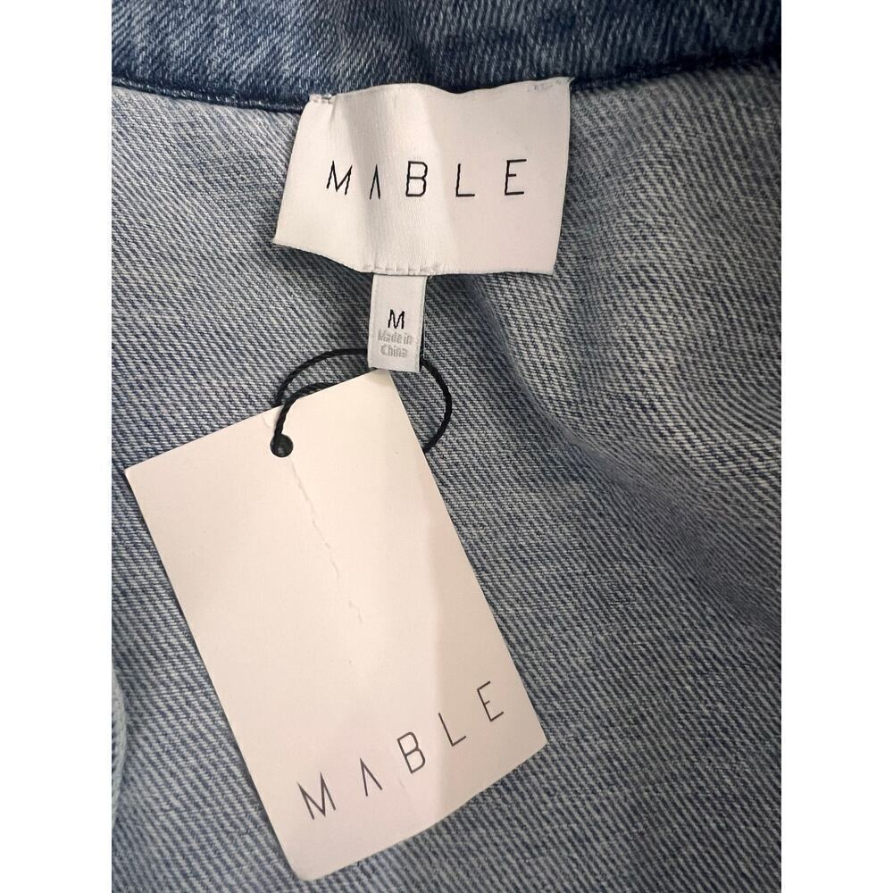 ☀️Mable Womens Paisley Print Contrast Denim Jacket Blue Size M - Picture 5 of 8